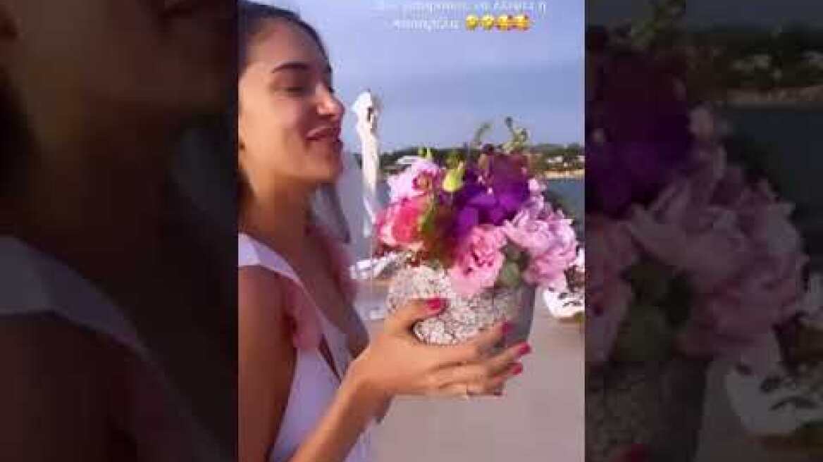 Η Άννα Πρέλεβιτς στο πάρτι πριν τον γάμο της