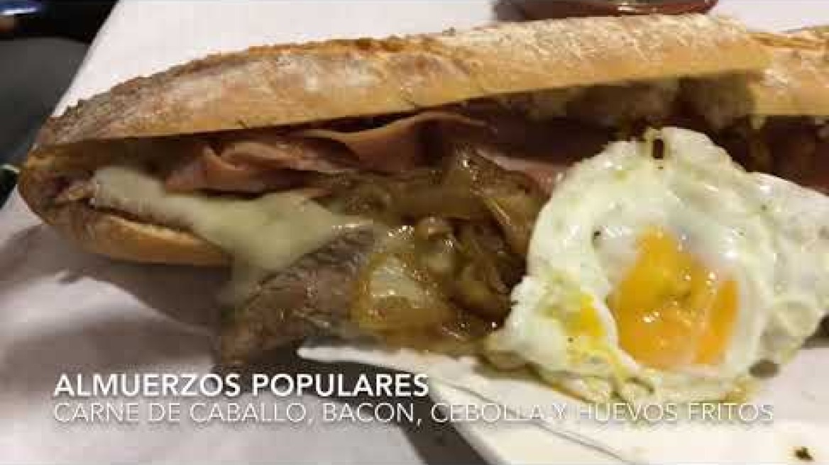 🔥 Bocadillo 10: Carne de caballo con bacon, cebolla y huevos