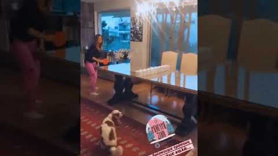 Η Έλλη Κοκκίνου παίζει πινκ πονκ στο σαλόνι της!