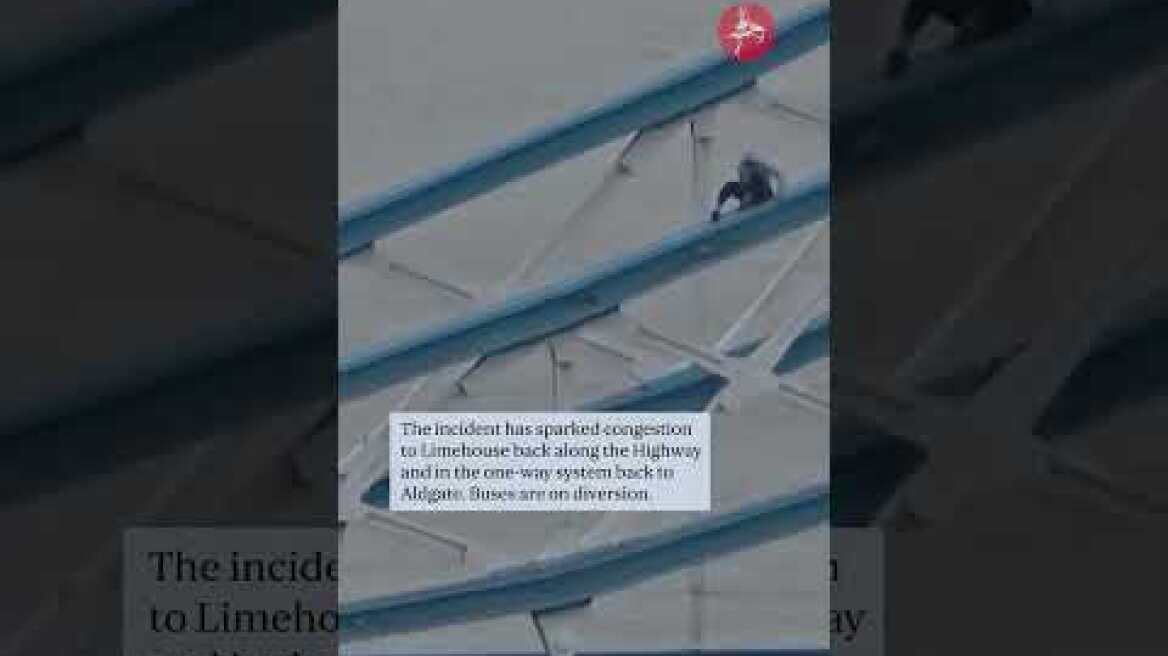 Tower Bridge shut by police after man scales Thames landmark