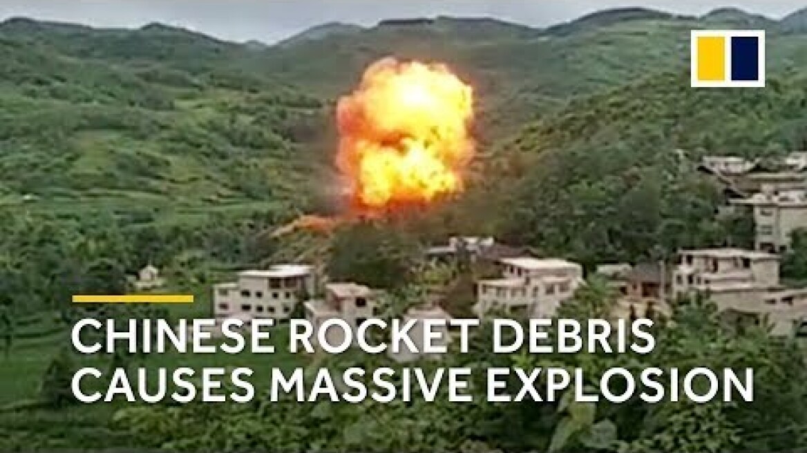 Chinese rocket debris causes massive explosion