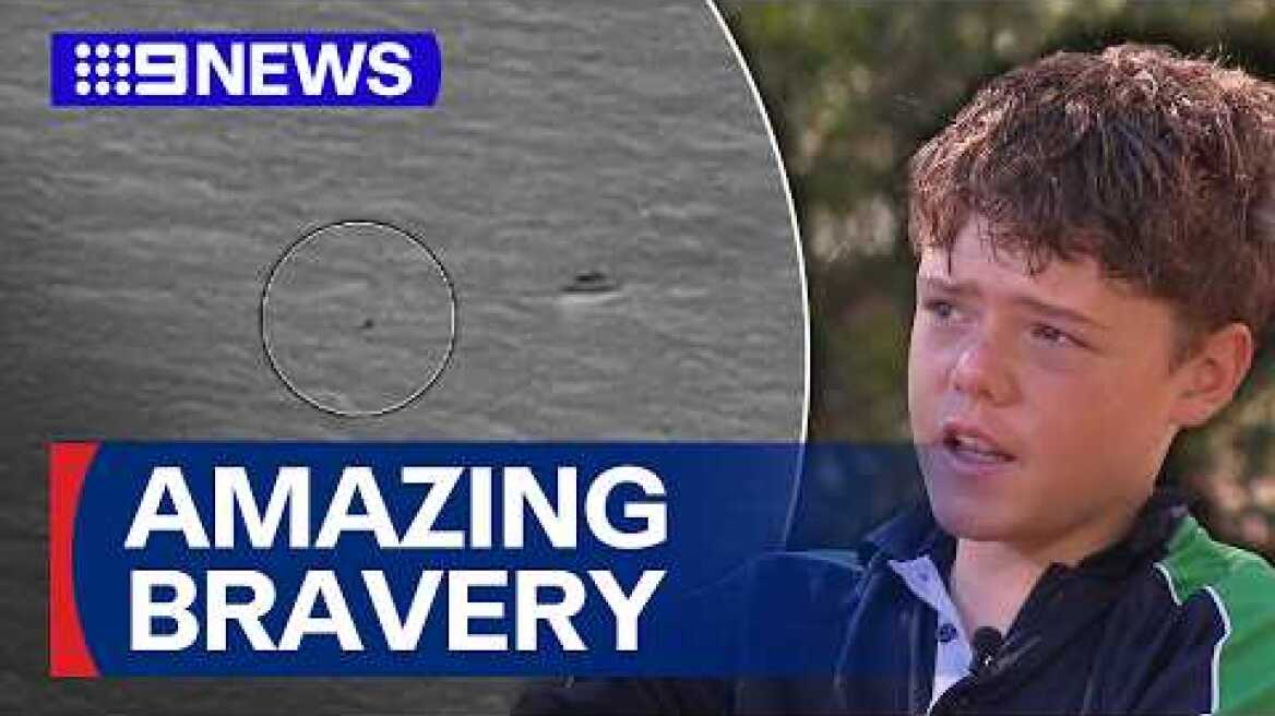 13-year-old hero swims for hours to save his family stranded at sea | 9 News Australia