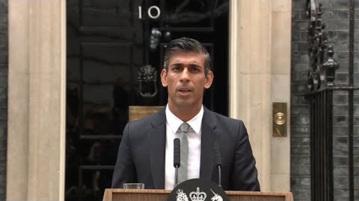 Rishi Sunak makes first speech as prime minister