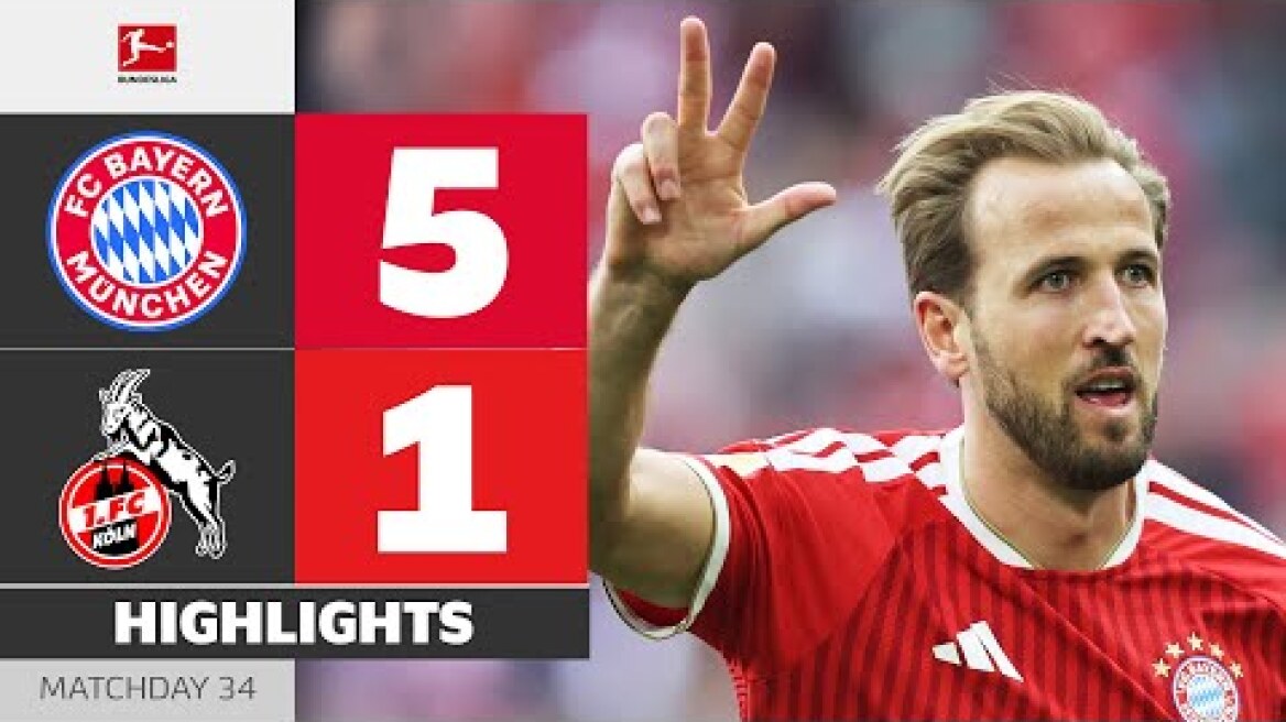 Kane Hat-Trick In Title Celebration! | FC BAYERN - 1. FC KÖLN | Highlights | Matchday 34 Bundesliga