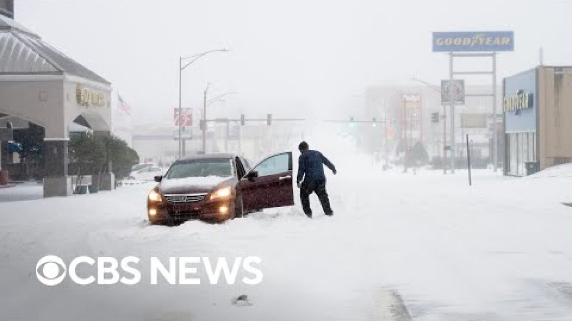 Videos show the winter storm descending on parts of the U.S.