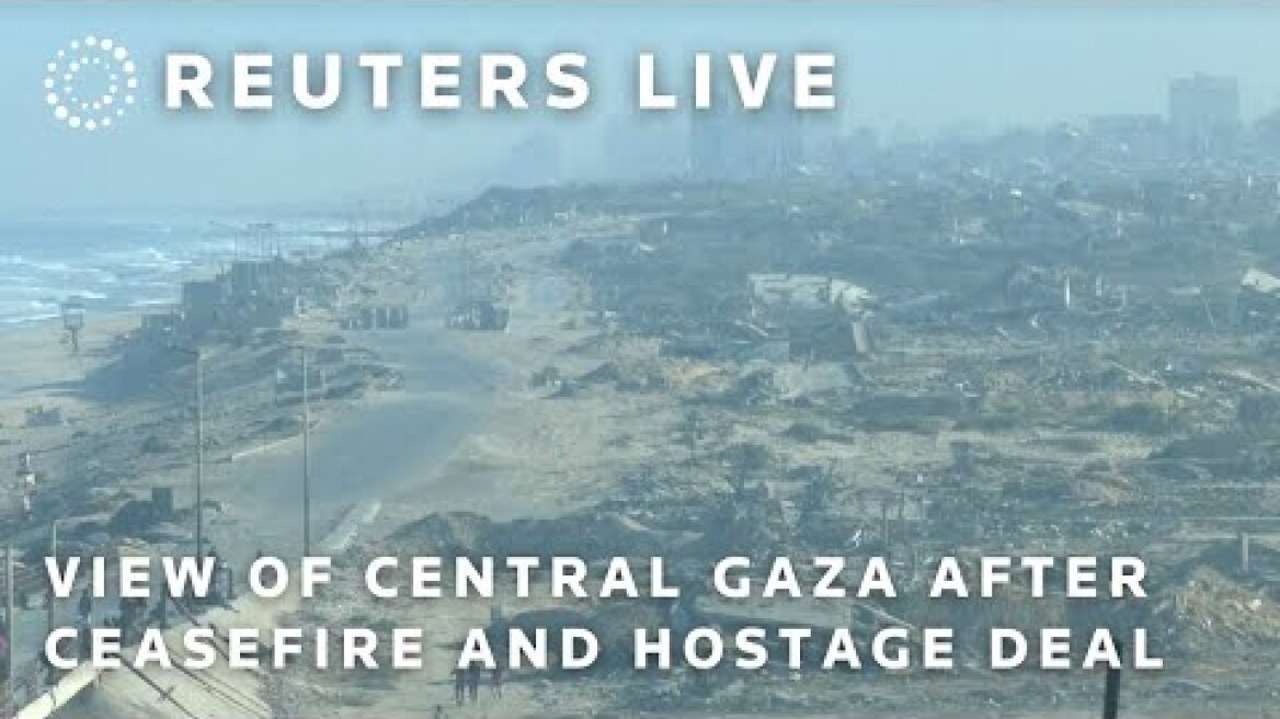 LIVE: View of central Gaza after ceasefire and hostage deal ratified