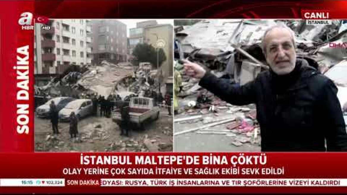 İstanbul Maltepe'de 6 katlı bina çöktü! Olay yerinden ilk görüntüler