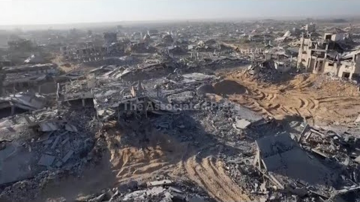 Drone video shows massive destruction in southern Gaza City