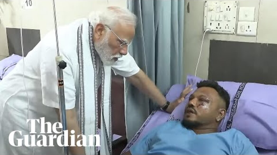 Narendra Modi meets sole survivor of Air India plane crash at a hospital in Ahmedabad