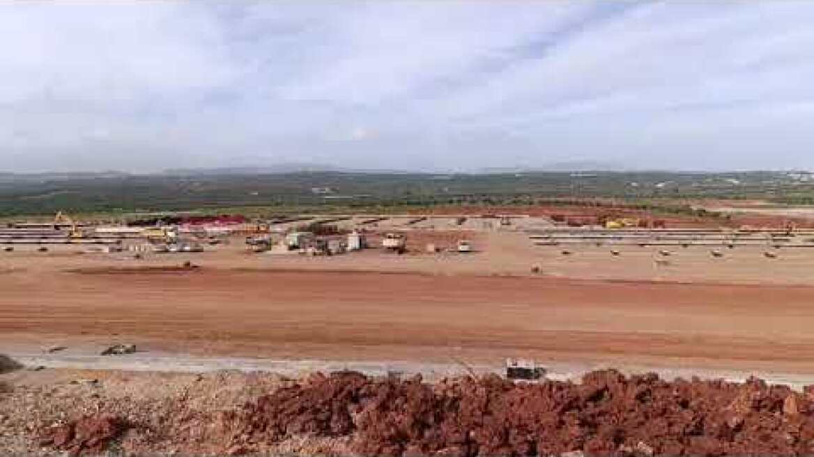 Καστέλλι: Εικόνες από το εργοτάξιο του νέου διεθνούς αεροδρομίου 