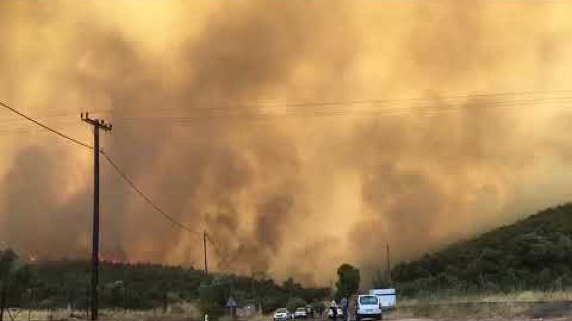 Φωτιά στα Δερβενοχώρια: Προς Μάνδρα το μέτωπο της φωτιάς