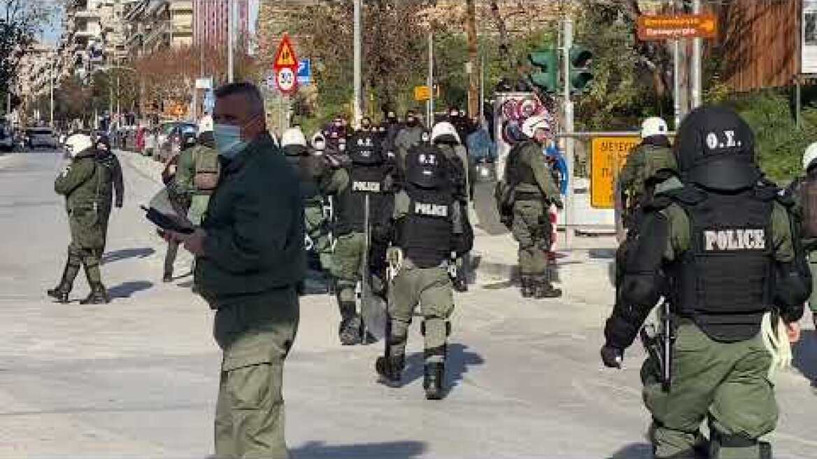 Διαμαρτυρία αντιεξουσιαστών για την εκκένωση της κατάληψης στο Βιολογικό του ΑΠΘ