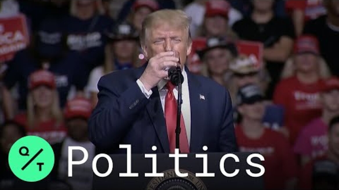 Trump Drinks Glass of Water in Response to Criticism of His U.S. Military Academy Graduation Speech