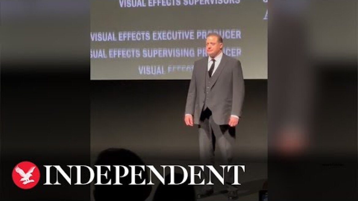 Brendan Fraser gets emotional as The Whale receives standing ovation in London