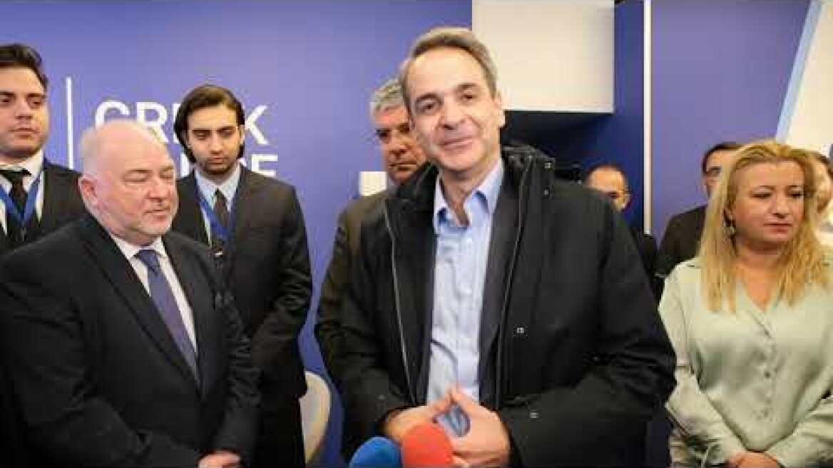 Μητσοτάκης Νταβός - Επαφές και δηλώσεις