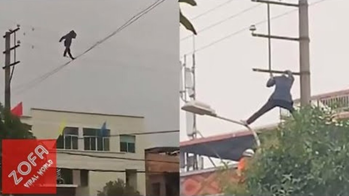 Drunk man walks on high-voltage power lines for 3 hours