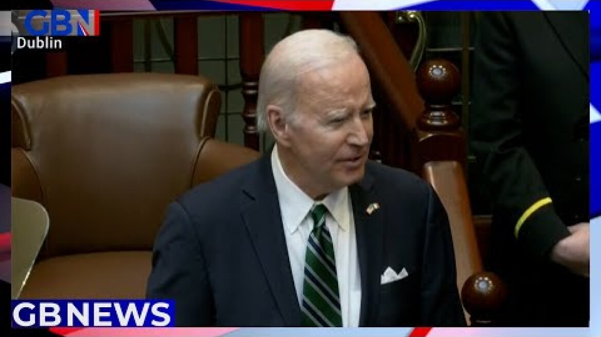 Joe Biden addresses the Irish Parliament in Dublin
