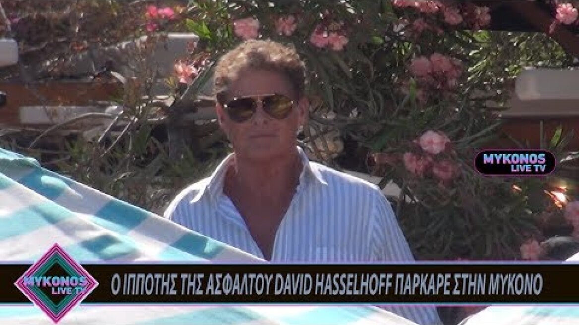 Ο ΙΠΠΟΤΗΣ ΤΗΣ ΑΣΦΑΛΤΟΥ DAVID HASSELHOFF ΠΑΡΚΑΡΕ ΣΤΗΝ ΜΥΚΟΝΟ