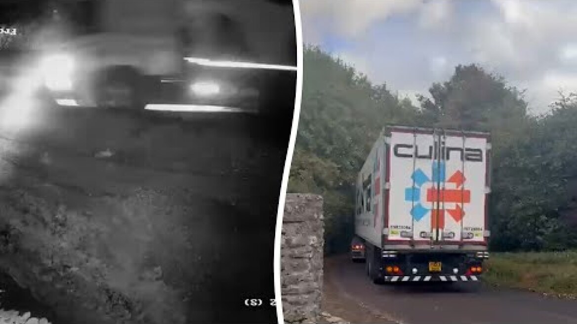 Village becomes over run with lorries after Google Maps ''make it a short cut'' | SWNS