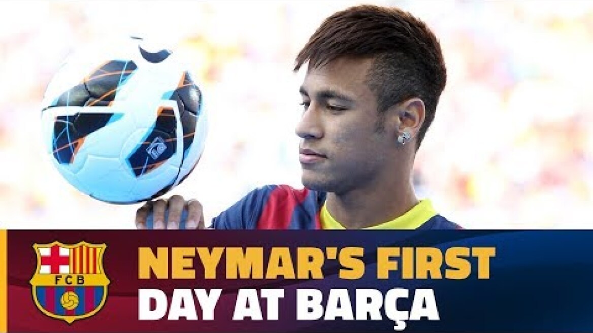 This was Neymar's first day at Camp Nou 2013
