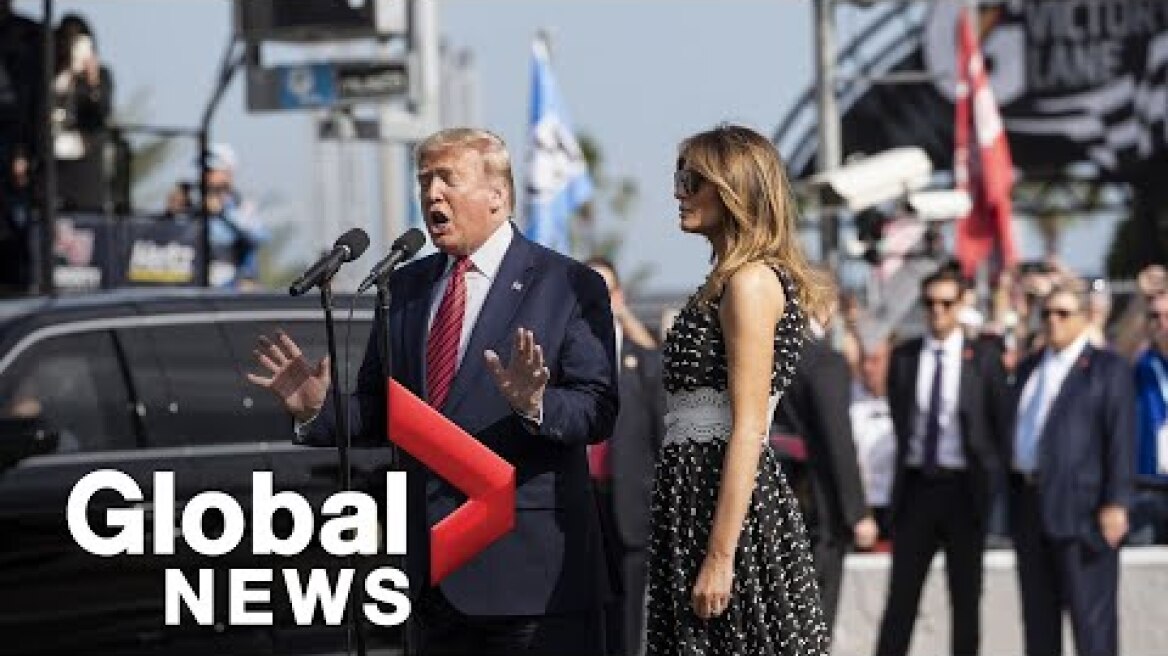 Trump takes lap of Daytona 500 track in presidential limo ‘the Beast’