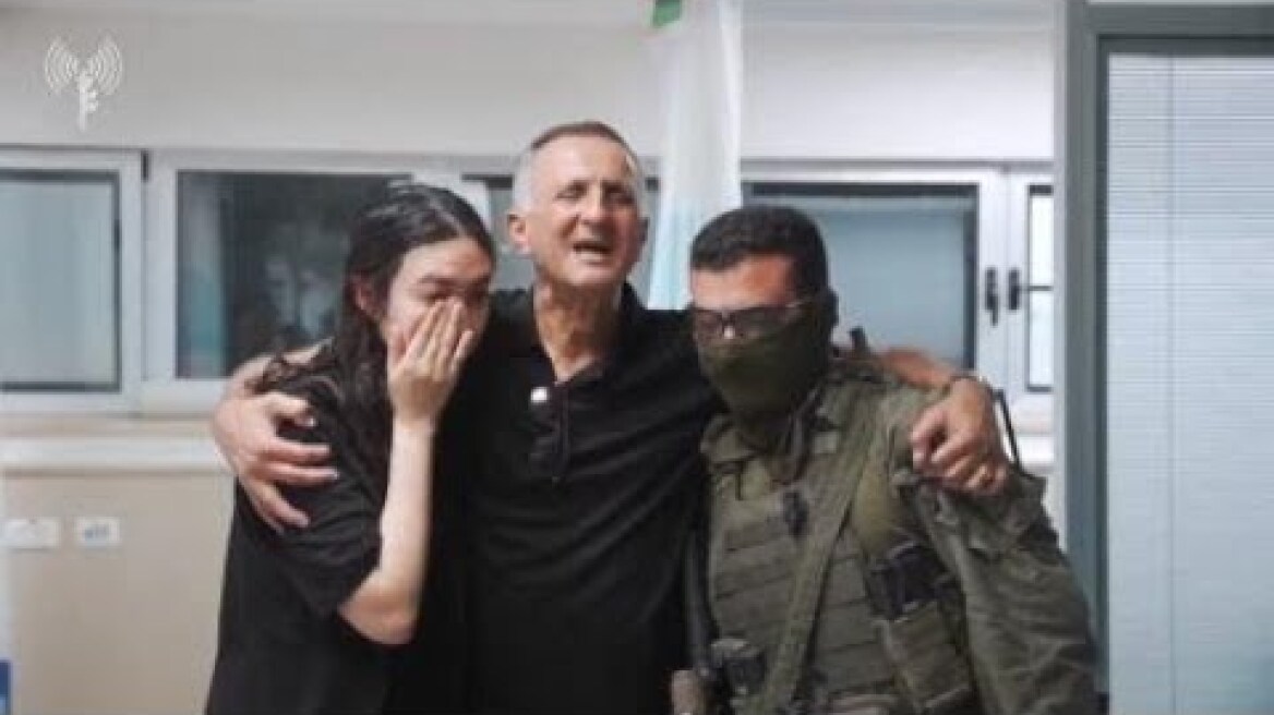 Families of rescued hostages were reunited in Israel on Saturday,