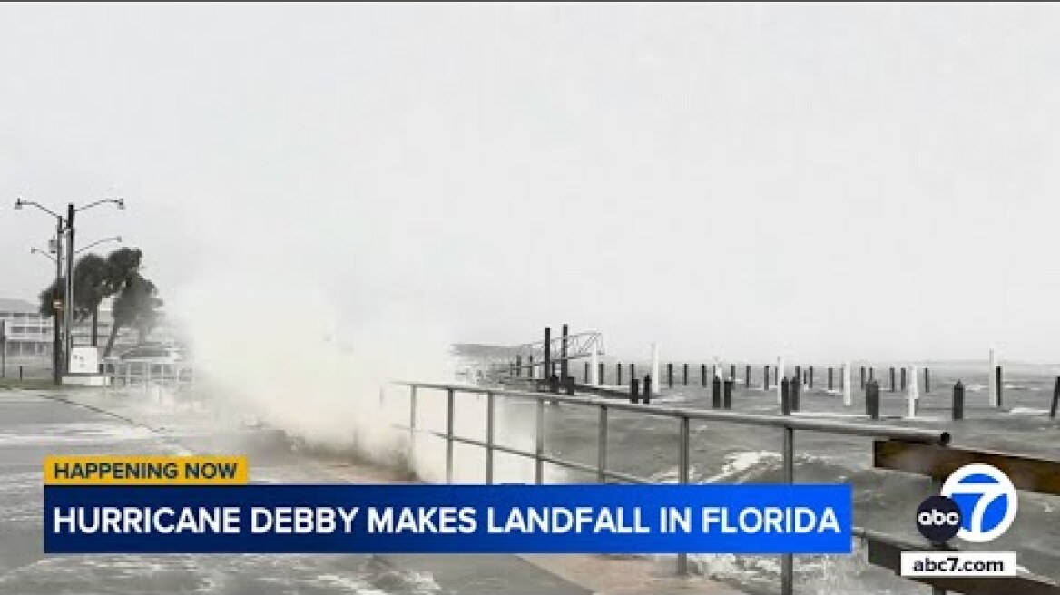 Hurricane Debby makes landfall in Florida with 80 mph winds