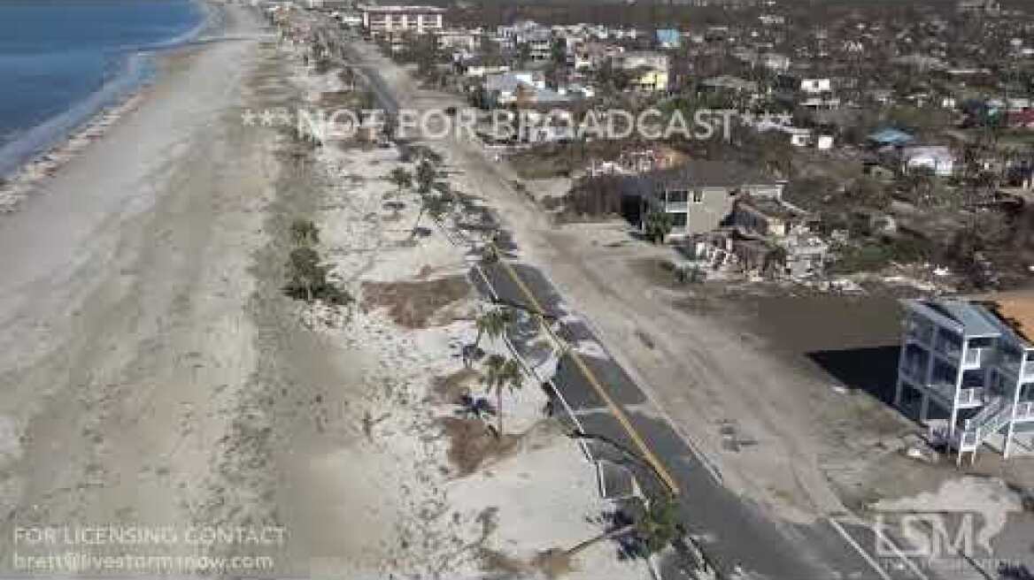 10-12-2018 Mexico Beach to Port St. Joe, Fl Helicopter video of Hurricane Michael Extreme Aftermath