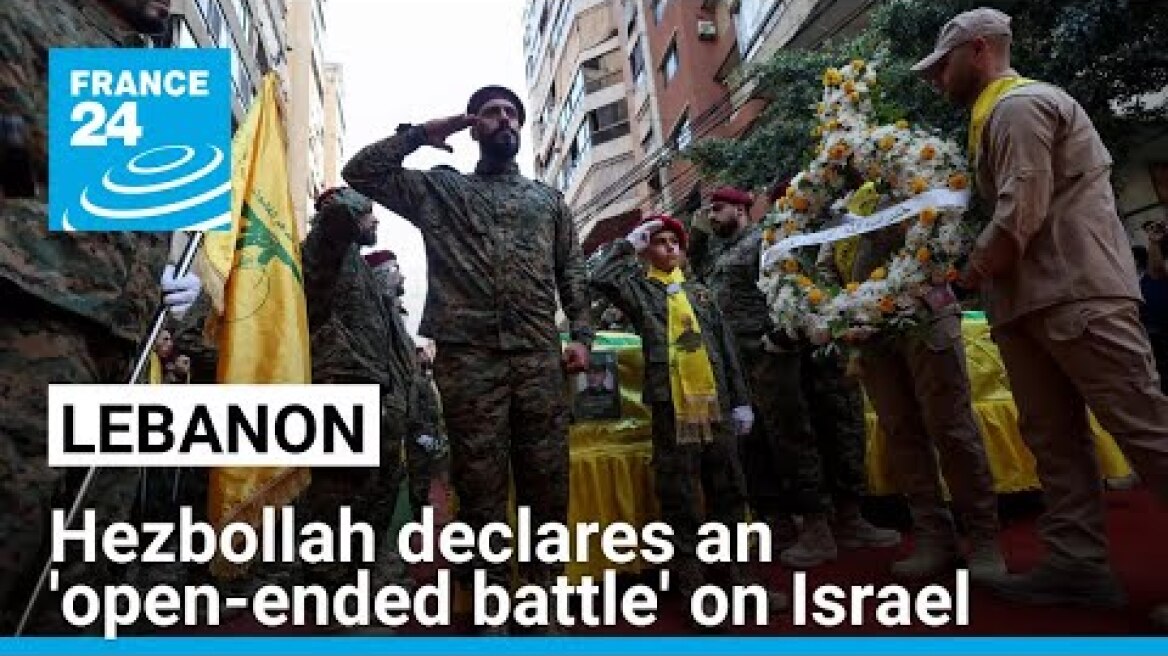 Hezbollah fires over 150 rockets from Lebanon into Israel and declares an 'open-ended battle'