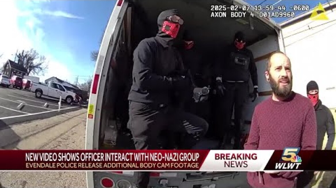 Evendale police release bodycam video showing response to neo-Nazi demonstration