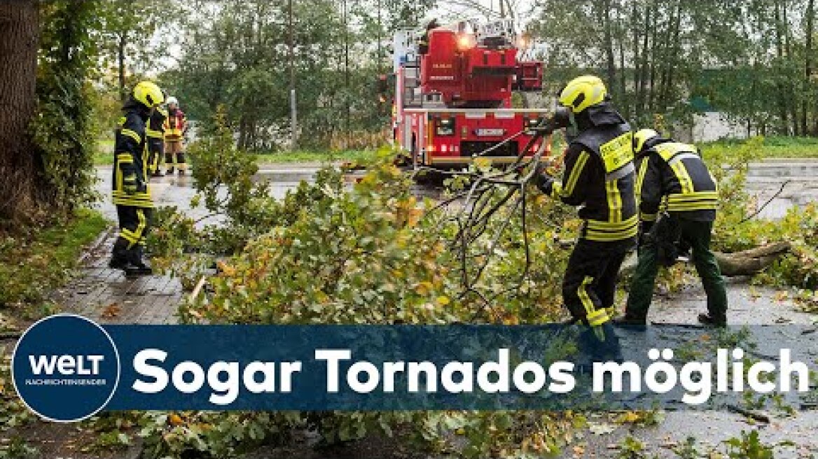 HERBSTSTURM IGNATZ: Erste Schäden durch Orkan-Böen in Deutschland - Chaos bei der Bahn | WELT Thema