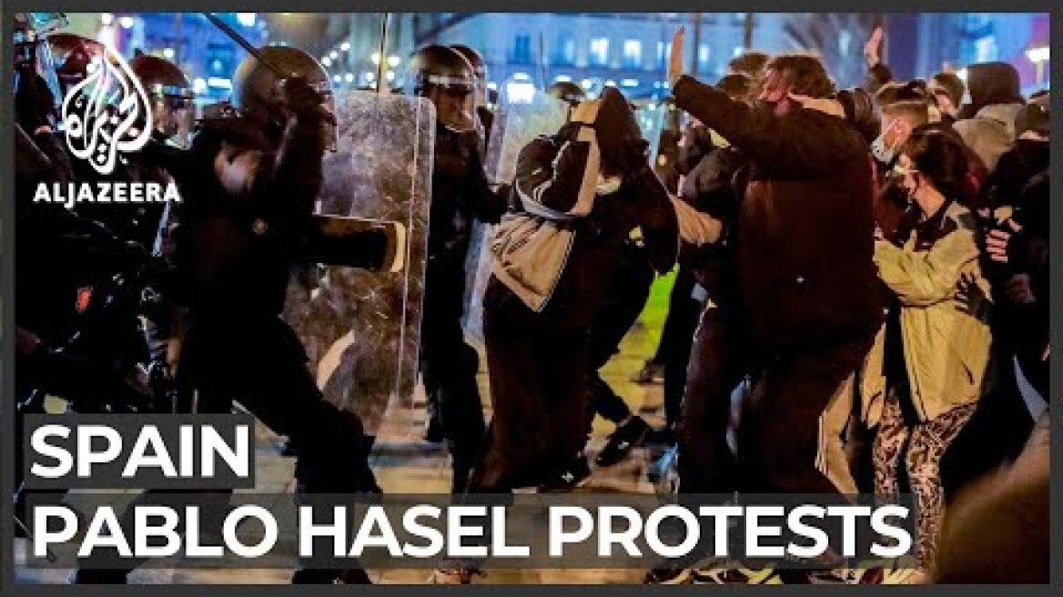 Protests turn violent in Spain over arrest of rapper Pablo Hasel