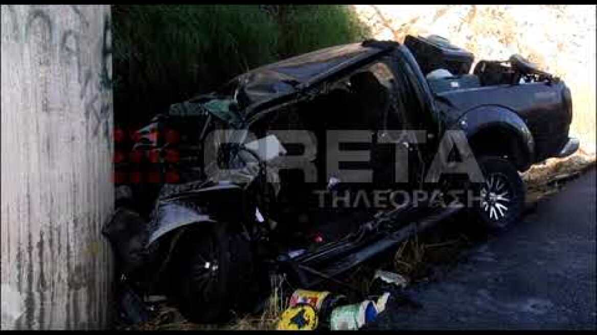 Ηράκλειο: Εικόνες από το θανατηφόρο τροχαίο στον ΒΟΑΚ