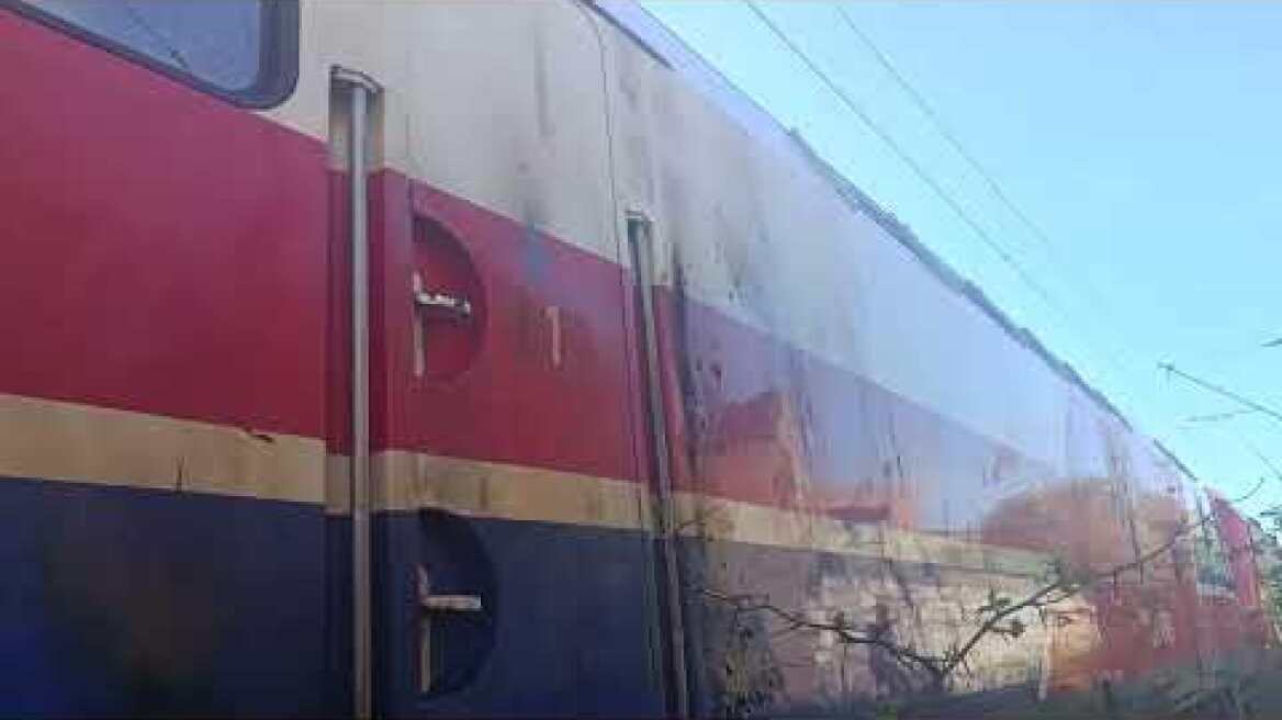 ThessToday.gr - Φθορές σε τρένο της Hellenic Train από τη φωτιά