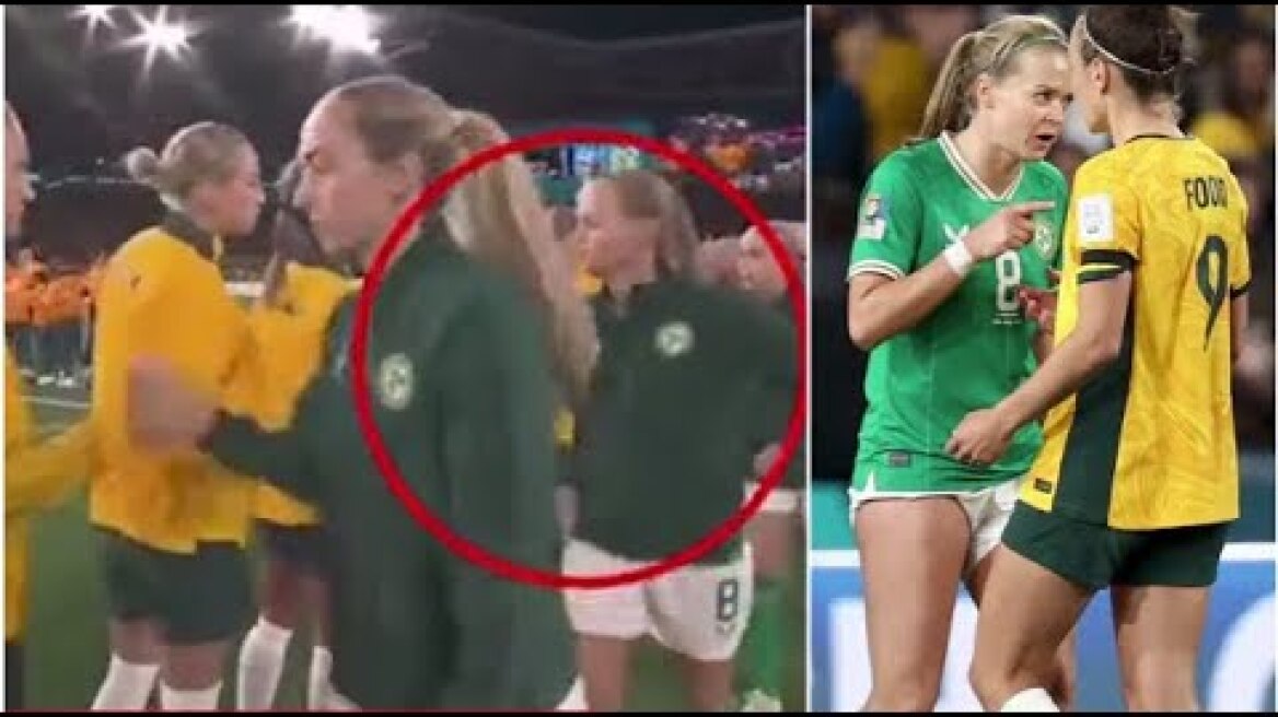 Ireland Women's World Cup striker Ruesha Littlejohn refuses to shake Australian Caitlin Foord's hand