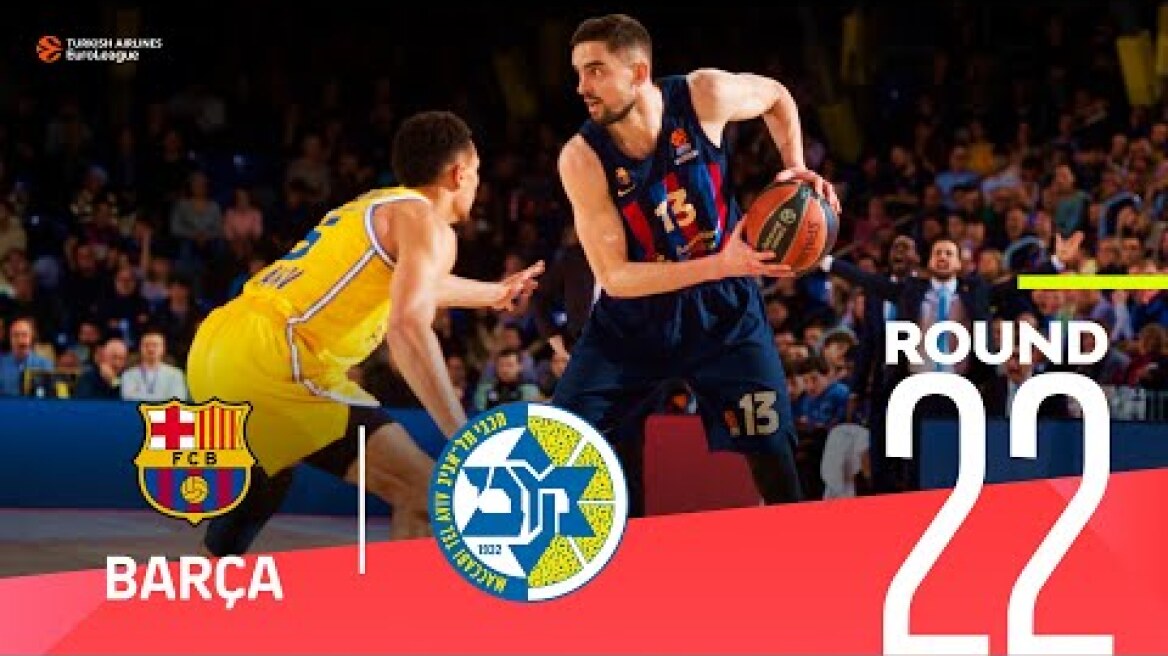 Barca edges Maccabi with a strong finale! | Round 22, Highlights | Turkish Airlines EuroLeague