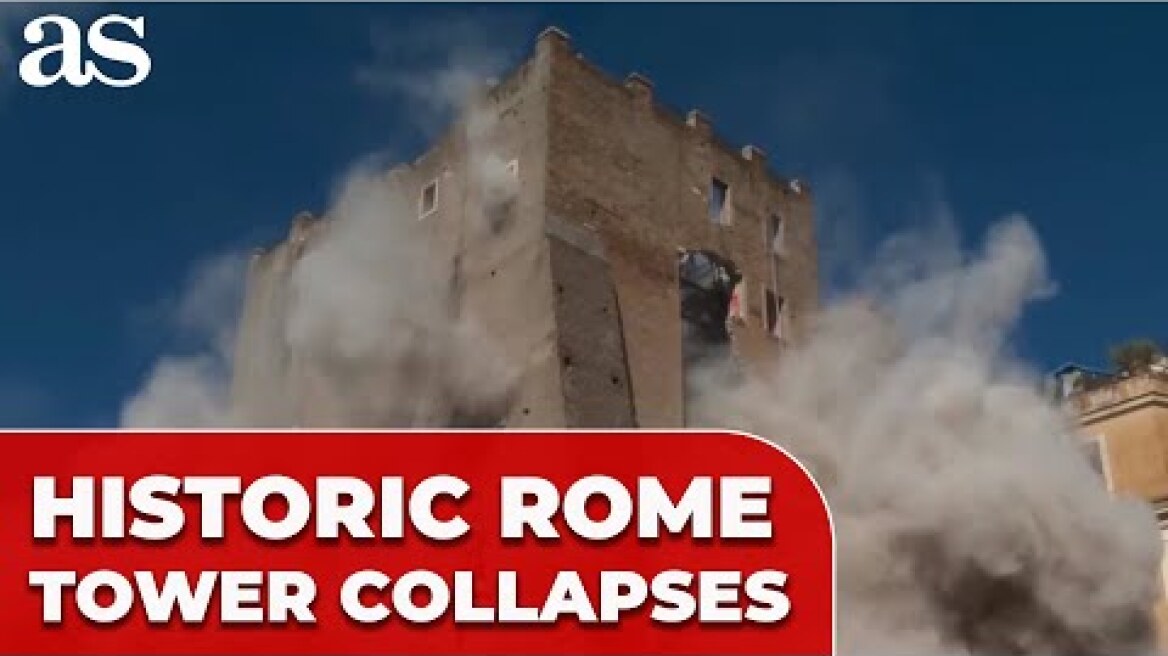 ROME CHAOS: Torre dei Conti COLLAPSES AGAIN near COLOSSEUM | Worker Injured