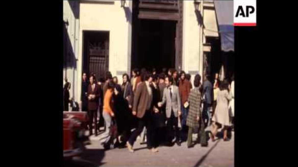 SYND 20-2-73 ATHENS UNIVERSITY STUDENT DEMONSTRATION
