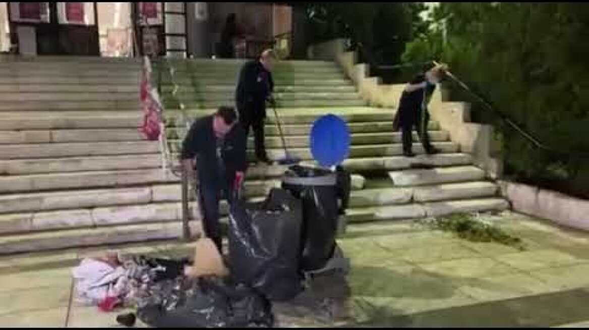 Εικόνες καταστροφής στην Πολυτεχνική Σχολή του ΑΠΘ