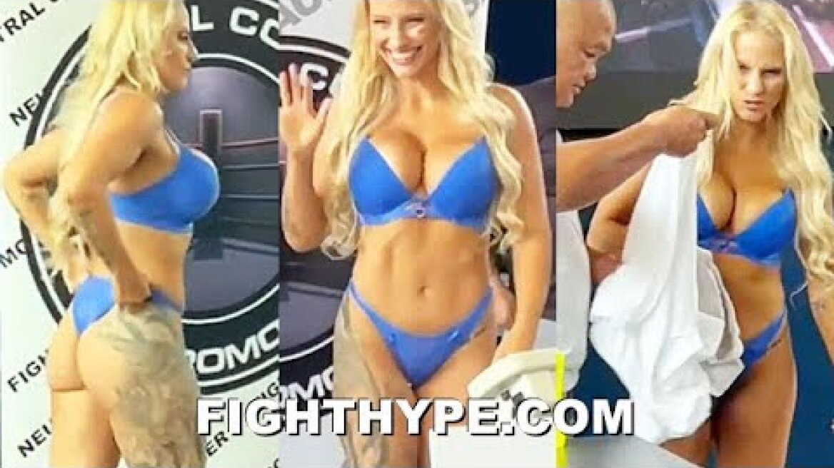 EBANIE BRIDGES MAKES WEIGHT & DOESN'T WANT TO GET DRESSED; BRIDGES VS. EARL FULL WEIGH-IN