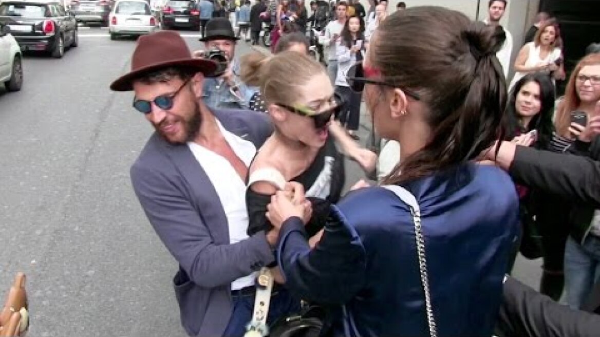 OFFICIAL VIDEO - FULL - Gigi Hadid gets attacked in Milan by a prankster and FURIOUSLY fights back