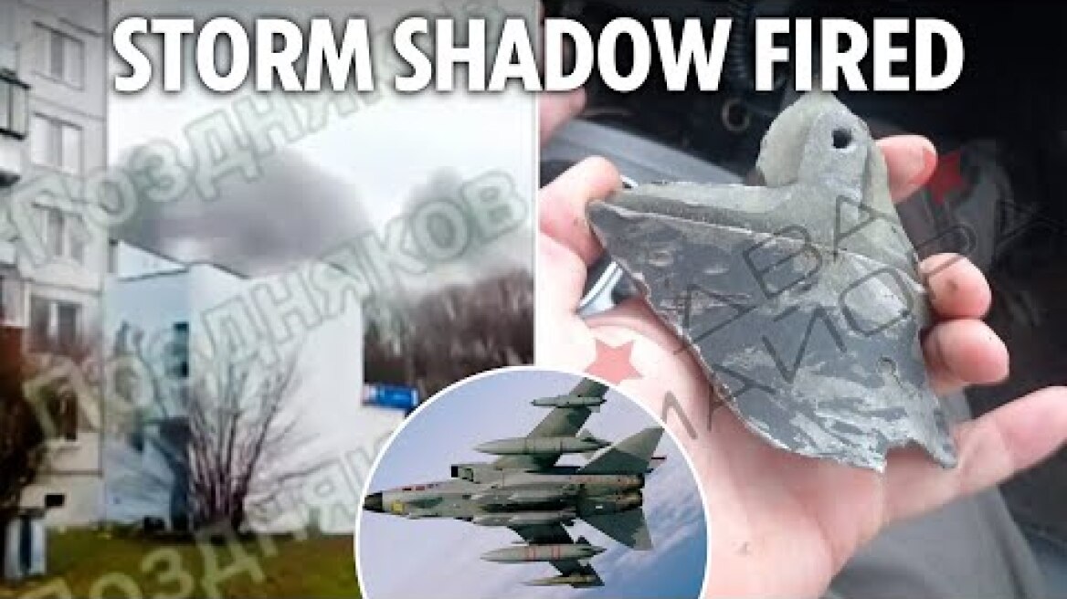 'Brit-supplied Storm Shadow missile fired into Russia for first time' as fragments seen in Kursk