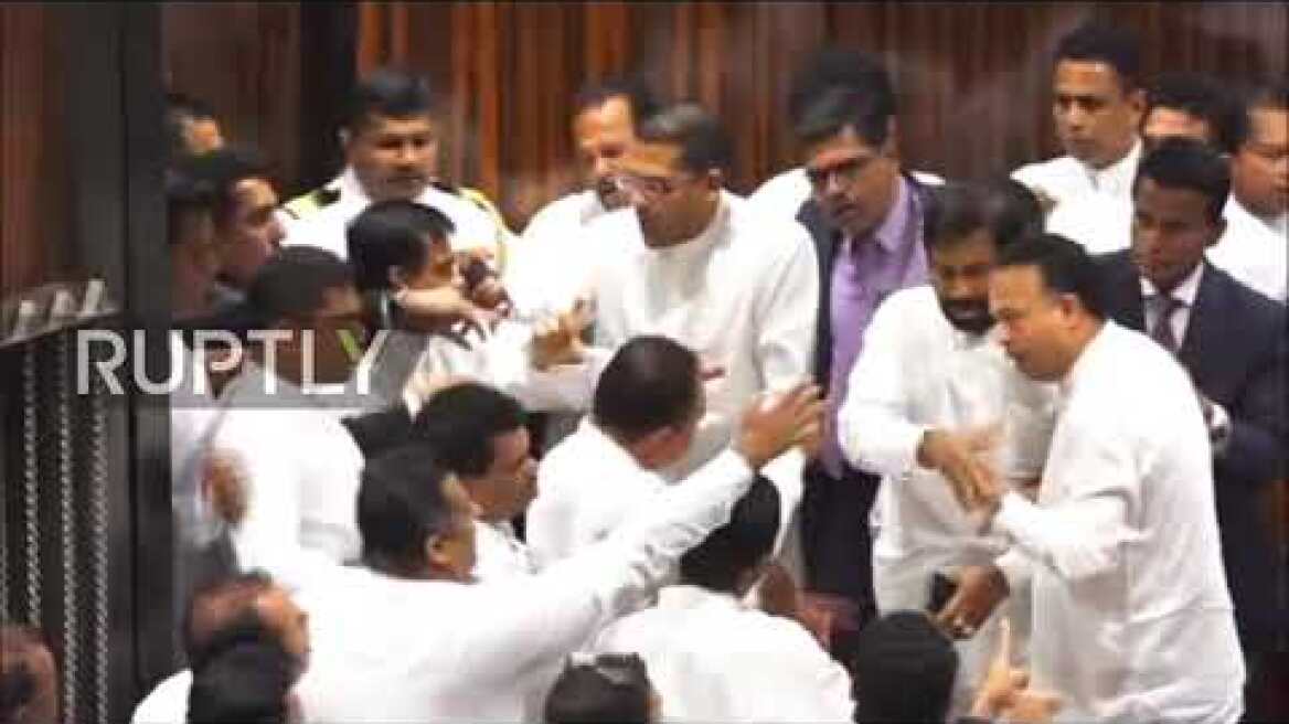 Sri Lanka: Brawl erupts in Sri Lankan parliament over PM dispute