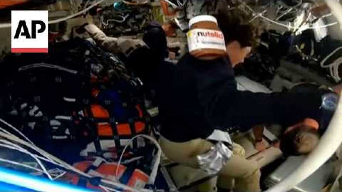 Nutella jar seen spinning through spacecraft during Artemis II mission