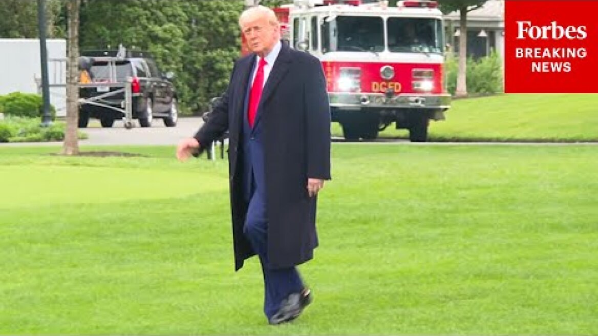 Trump Does Not Answer Reporters As He Heads To Dinner With Cryptocurrency Contest Winners
