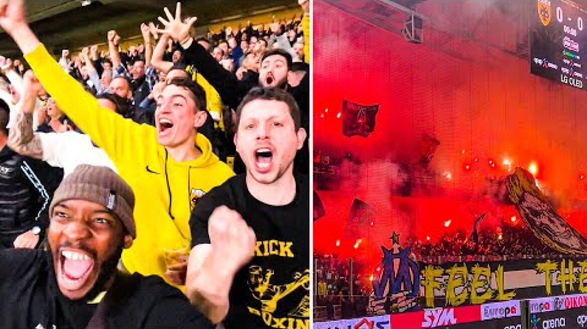 AMERICAN WITNESSES THE BEST ATMOSPHERE IN GREECE??? AEK ATHENS VS PAOK!
