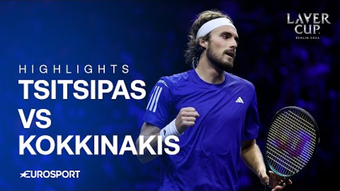 Tsitsipas dominates Kokkinakis to bring Team Europe level with Team World | Laver Cup 2024