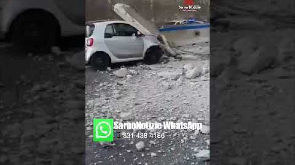 Salerno-Baronissi, calcinacci dal viadotto colpiscono due veicoli