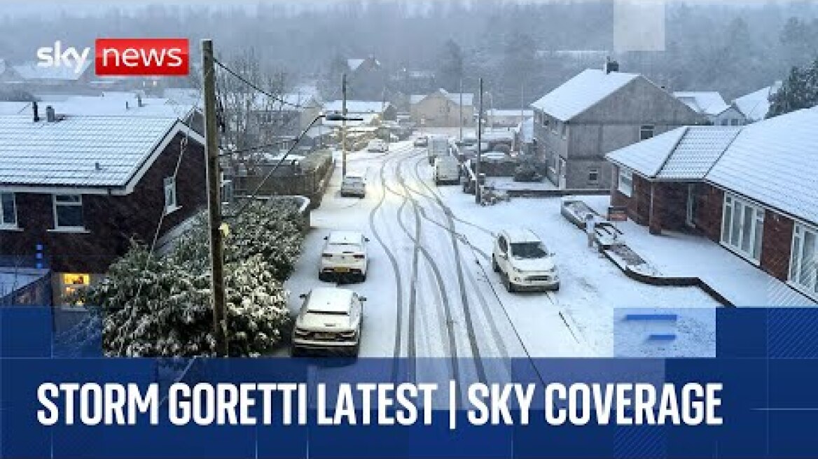 Watch live from across the UK after Storm Goretti causes disruption