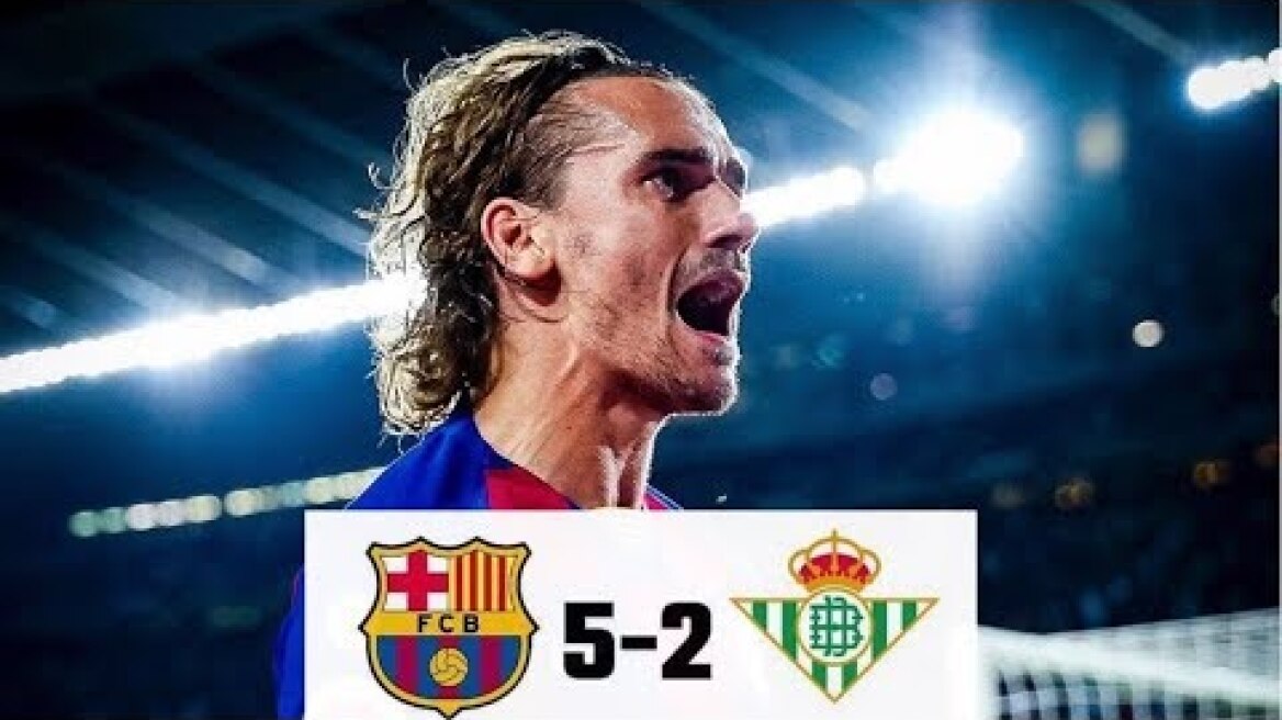 BARCELONA REAL BETIS 5-2 ALL GOALS HIGHLIGHTS FULL MATCH
